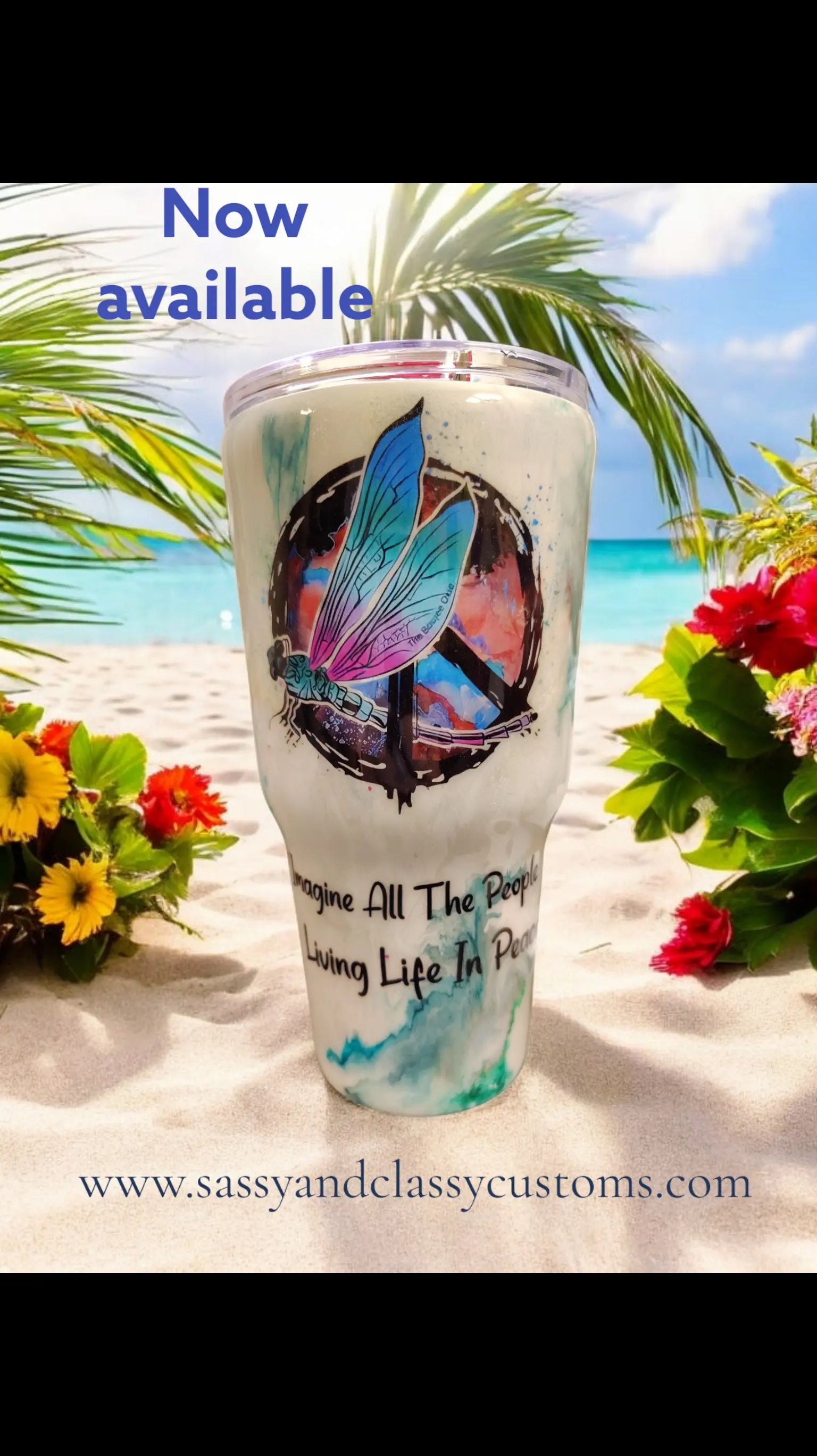 30oz - Imagine, dragonfly tumbler