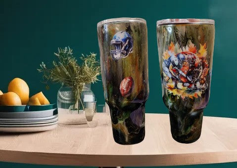 40oz Fall Football Themed Tumbler